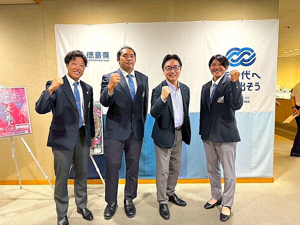 幸長慎一選手と木村美海選手が後藤田徳島県知事を表敬訪問しました